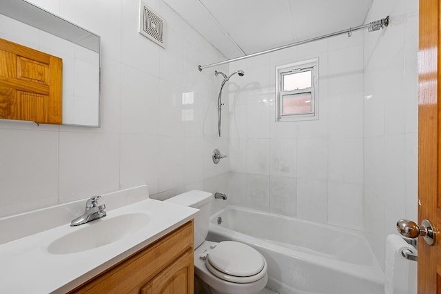 8309 19th Ave, Brooklyn, NY 11214 - bathroom with vanity, bathtub / shower combination, and tile walls