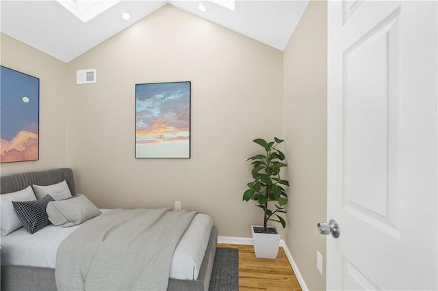 795 Father Capodanno Blvd, Staten Island, NY 10305 - bedroom with a skylight, light wood-style floors, vaulted ceiling, and recessed lighting