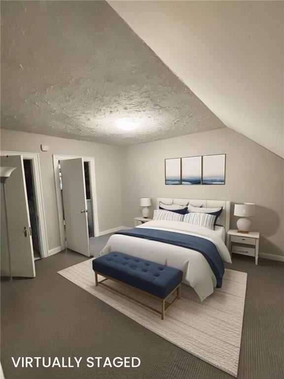 2169 E 3rd St, Brooklyn, NY 11223 - bedroom with carpet flooring and vaulted ceiling