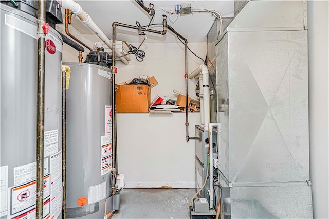 134 S Ave, Staten Island, NY 10303 - utility room featuring gas water heater and heating unit