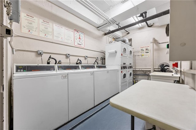 9430 Ridge Blvd Unit 4E, Brooklyn, NY 11209 - community laundry with stacked washer and clothes dryer and independent washer and dryer