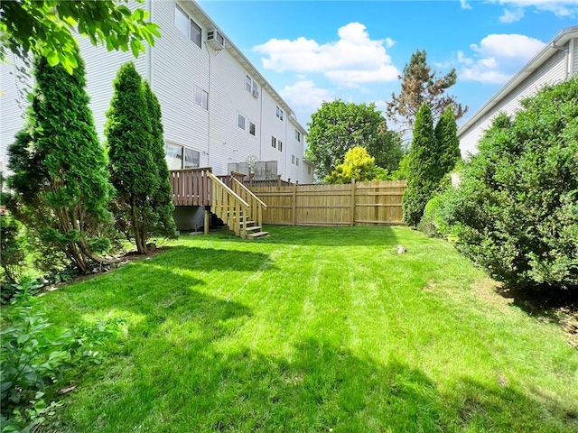 5 Greaves Ave, Staten Island, NY 10308 - view of yard featuring stairway and a wooden deck