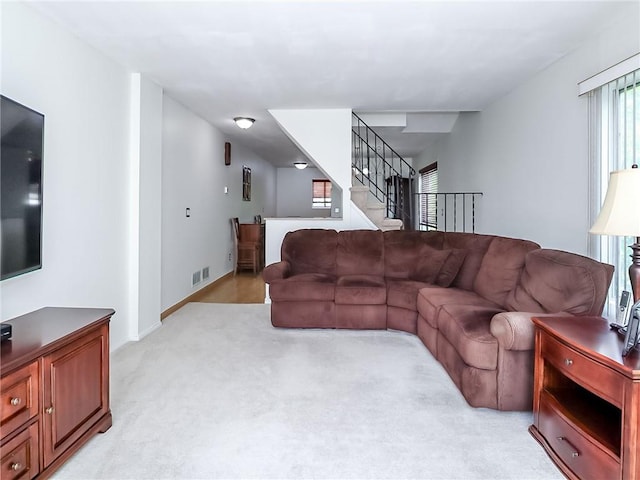 5 Greaves Ave, Staten Island, NY 10308 - living area with light carpet and stairs
