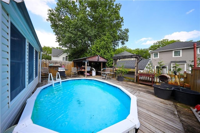 15 Allison Pl, Staten Island, NY 10306 - view of swimming pool featuring a gazebo and a deck