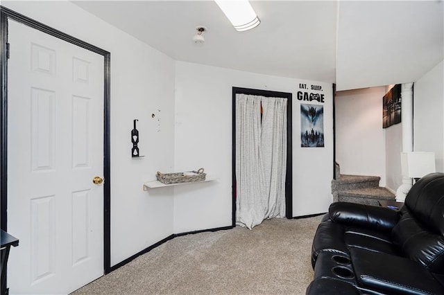 172 Rosedale Ave, Staten Island, NY 10312 - living area featuring light colored carpet and stairway