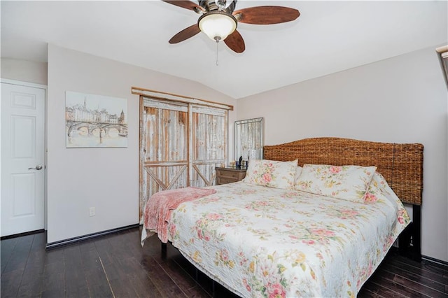 172 Rosedale Ave, Staten Island, NY 10312 - bedroom featuring lofted ceiling, wood-type flooring, and a ceiling fan