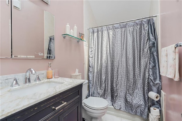 172 Rosedale Ave, Staten Island, NY 10312 - bathroom featuring vanity and shower / tub combo with curtain