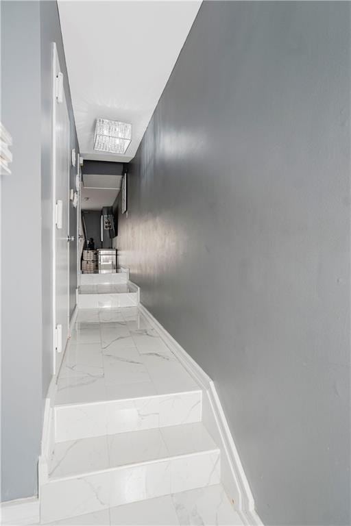 172 Rosedale Ave, Staten Island, NY 10312 - stairway featuring marble finish floors