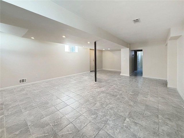54 Poplar Ave, Staten Island, NY 10309 - below grade area with recessed lighting and stone finish floors