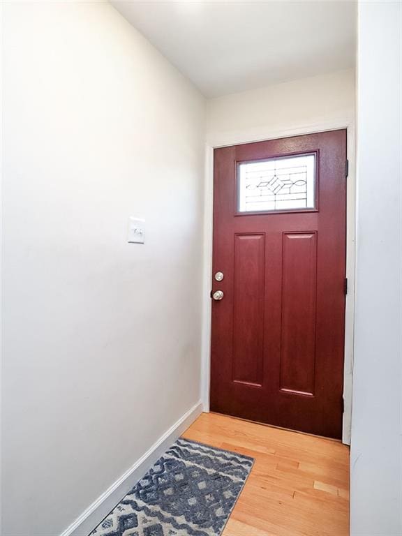 54 Poplar Ave, Staten Island, NY 10309 - doorway to outside with light wood-style floors and baseboards
