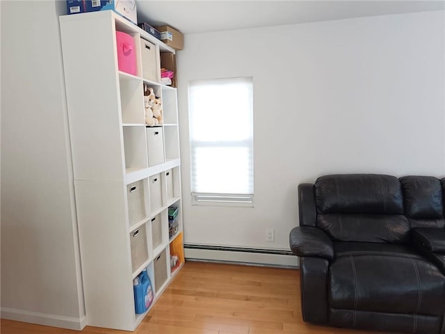 268 Nelson Ave, Staten Island, NY 10308 - sitting room featuring a baseboard radiator and light wood-type flooring