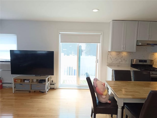 268 Nelson Ave, Staten Island, NY 10308 - dining room with healthy amount of natural light, light wood finished floors, baseboard heating, and recessed lighting