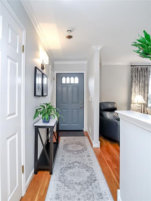 21 Stroud Ave, Staten Island, NY 10312 - entryway featuring ornamental molding and light wood-type flooring
