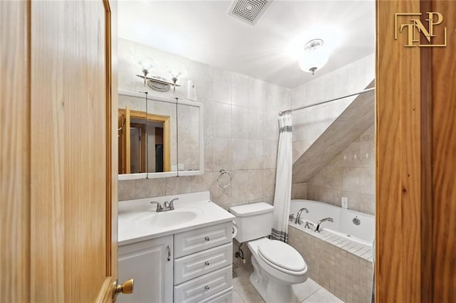 7 Kunath Ave, Staten Island, NY 10309 - full bath featuring tile walls, vanity, tile patterned floors, and tiled shower / bath