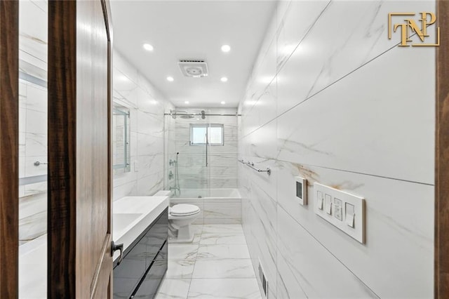 7 Kunath Ave, Staten Island, NY 10309 - full bathroom featuring recessed lighting, vanity, and marble finish flooring
