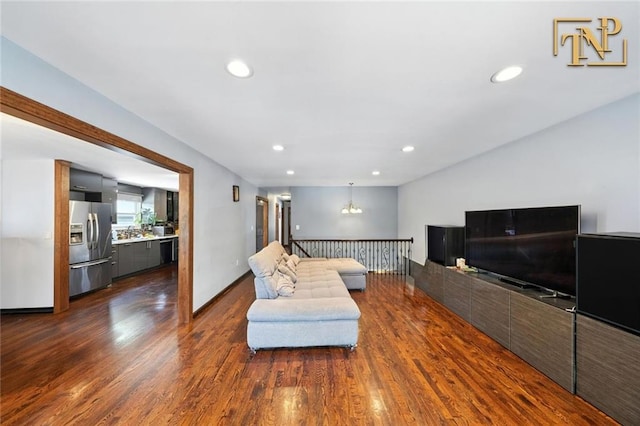 7 Kunath Ave, Staten Island, NY 10309 - living area featuring wood finished floors and recessed lighting