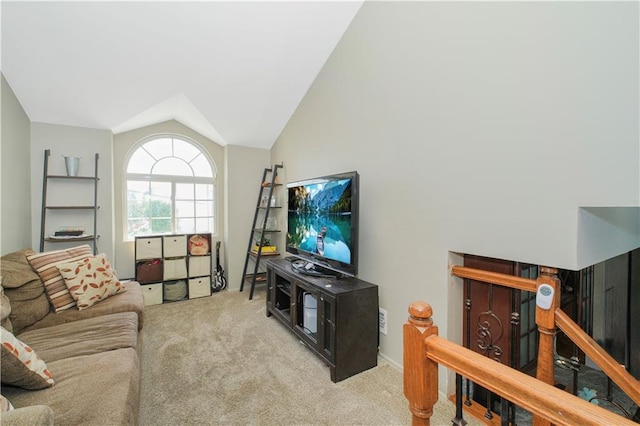 37 Quail Ln, Staten Island, NY 10309 - carpeted living room with vaulted ceiling
