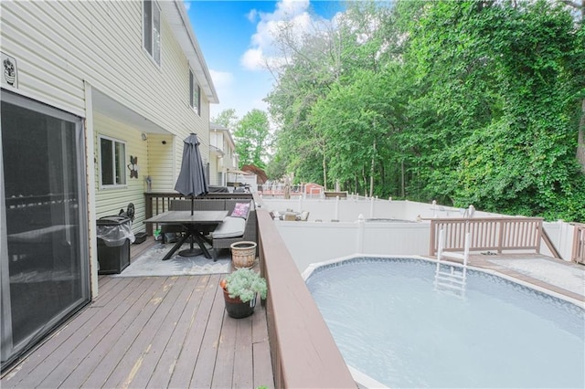 37 Quail Ln, Staten Island, NY 10309 - view of swimming pool with a fenced backyard and a deck