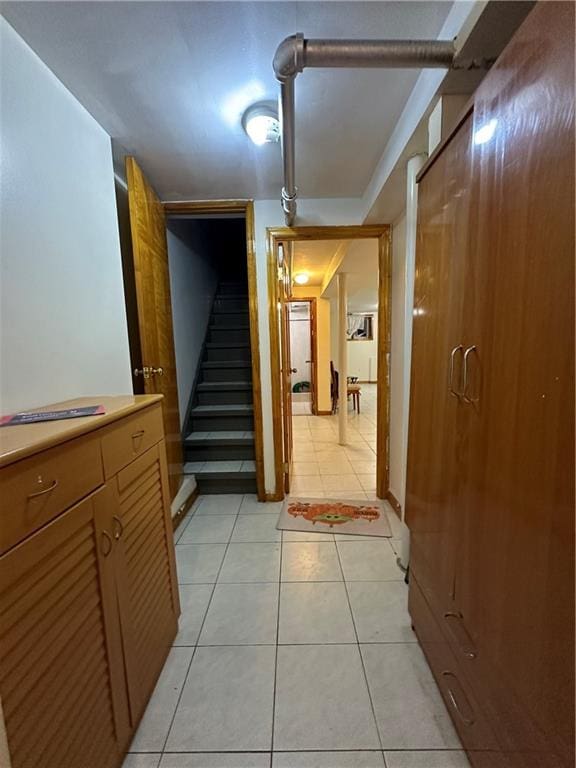 1762 64th St, Brooklyn, NY 11204 - hall featuring stairs and light tile patterned flooring