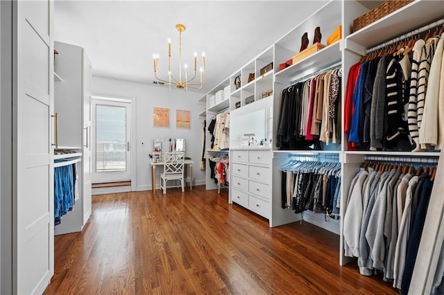 8524 Ridge Blvd, Brooklyn, NY 11209 - spacious closet with a chandelier and wood finished floors