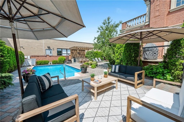 8524 Ridge Blvd, Brooklyn, NY 11209 - outdoor pool with an outdoor hangout area and a patio