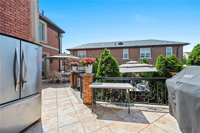 8524 Ridge Blvd, Brooklyn, NY 11209 - view of patio with area for grilling and outdoor dining area