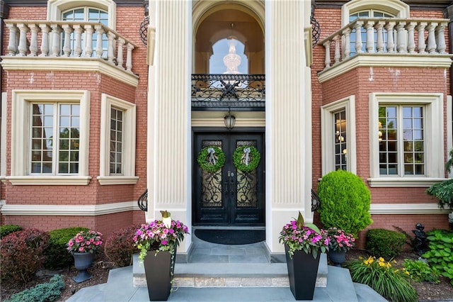 8524 Ridge Blvd, Brooklyn, NY 11209 - entrance to property featuring a balcony, french doors, and brick siding
