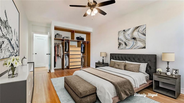 1560 E 18th St Unit 3D, Brooklyn, NY 11230 - bedroom featuring a closet, light wood-style floors, and ceiling fan
