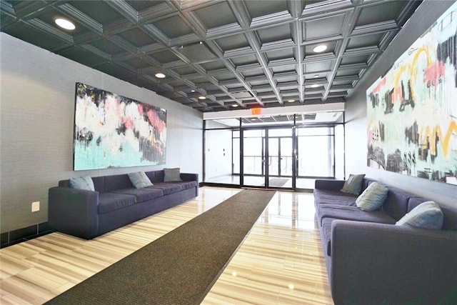 90 Bay Street Lndg Unit 4B, Staten Island, NY 10301 - lobby with coffered ceiling and recessed lighting