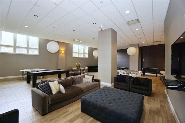90 Bay Street Lndg Unit 4B, Staten Island, NY 10301 - game room with billiards and wood finished floors