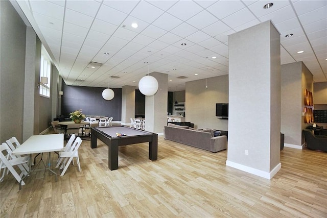90 Bay Street Lndg Unit 4B, Staten Island, NY 10301 - playroom featuring light wood-style floors and billiards