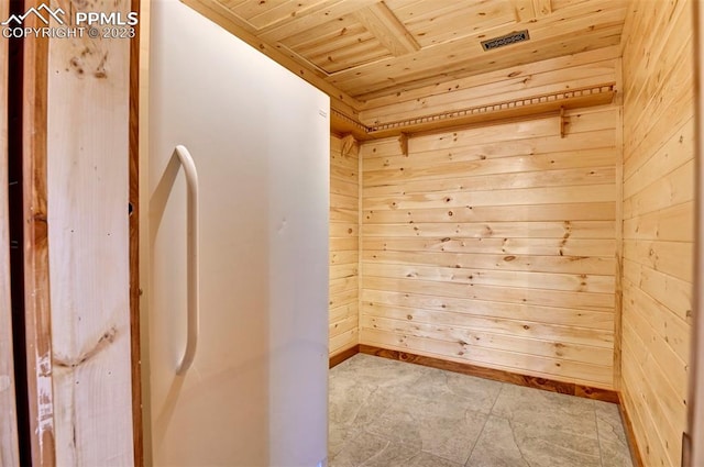 interior space with wooden ceiling