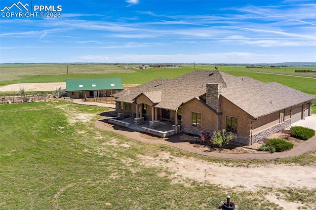 bird's eye view with a rural view