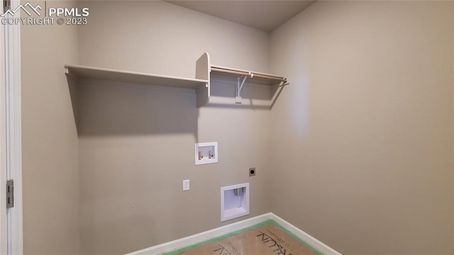 laundry room with hookup for a washing machine and electric dryer hookup