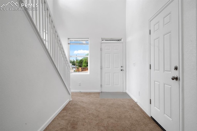 view of carpeted entryway