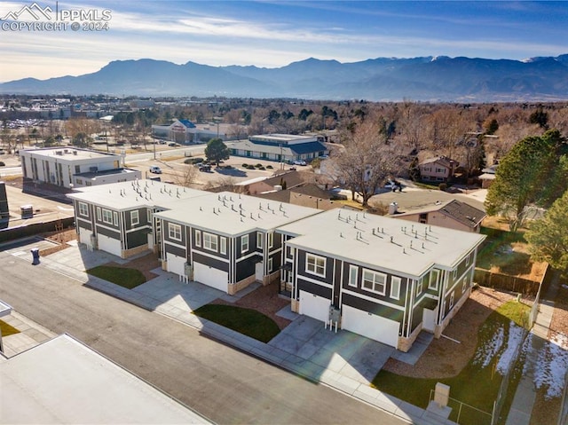 aerial view featuring a mountain view