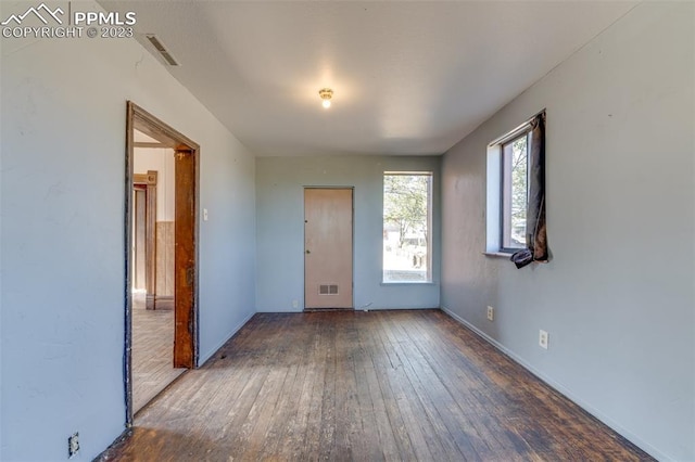 interior space featuring dark hardwood / wood-style floors