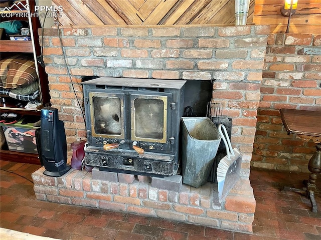 details with a wood stove