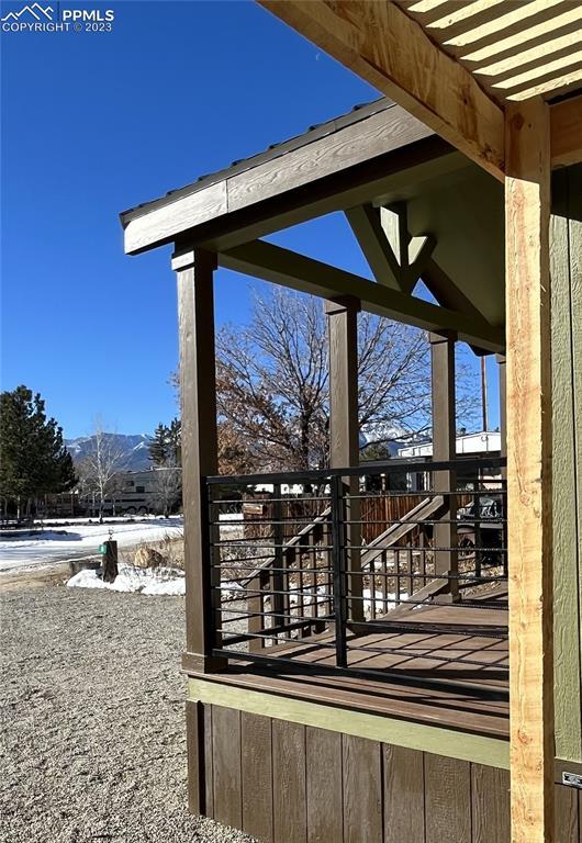 exterior space with a mountain view