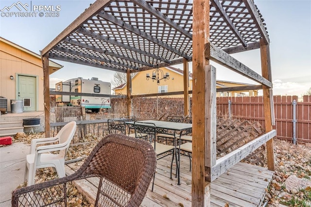 wooden deck with a pergola