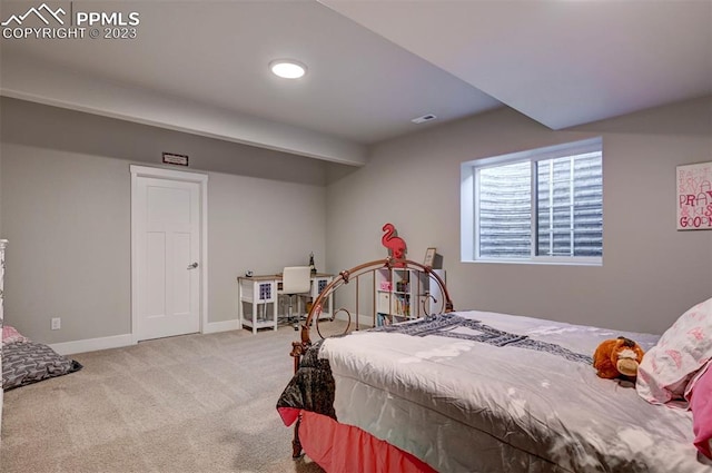 view of carpeted bedroom