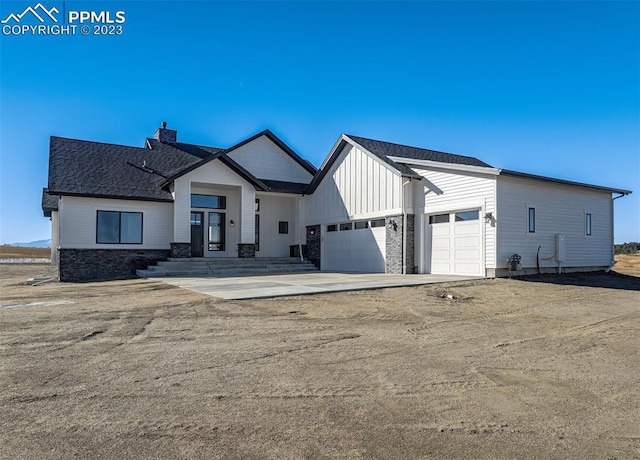 view of front of house with a garage