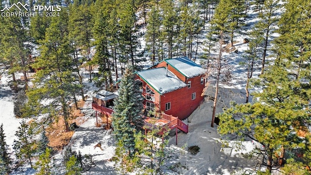 view of snowy aerial view