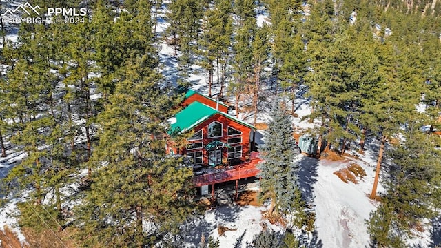 view of snowy aerial view