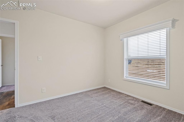 view of carpeted spare room