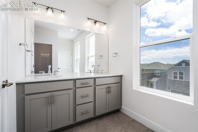 bathroom featuring plenty of natural light and vanity