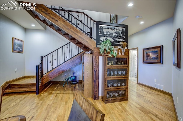 interior space with light hardwood / wood-style flooring