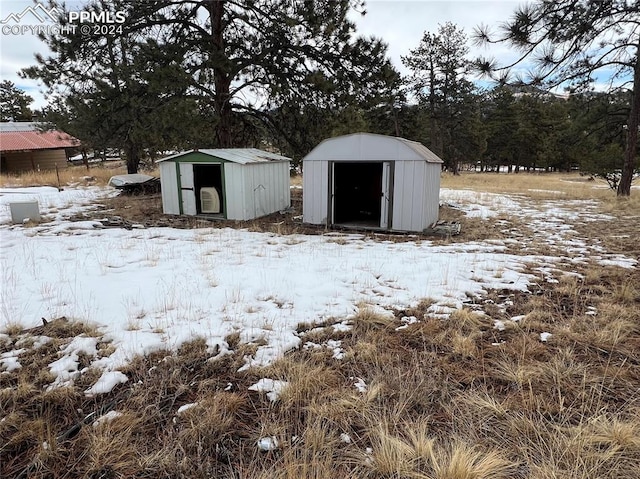 view of snow covered structure