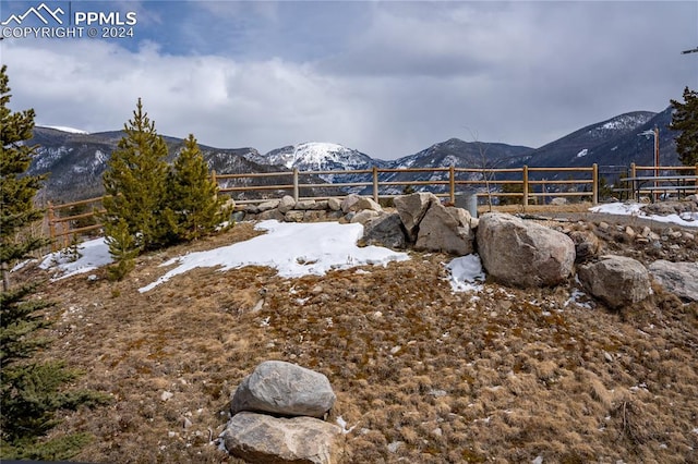 view of yard featuring a mountain view and a rural view