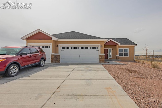 view of front of house with a garage